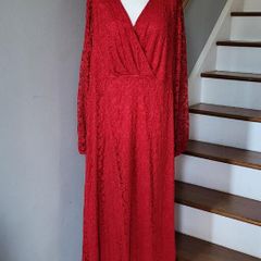CurveWow red lace maxi dress, Size 20, BNWT