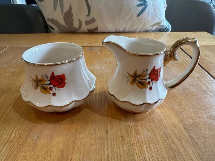 Antique Milk Jug and Sugar Bowl