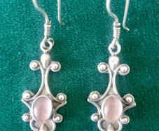925 Vintage sterling silver quartz drop earrings