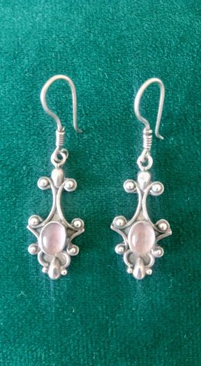 925 Vintage sterling silver quartz drop earrings