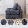 Folding Sofa Bed, Convertible Sleeper Chair with Pillow Foldable Mattress with Back Support, Portable Fold Out Chair Bed Comfy Floor Sofa Lounge for Living Room Bedroom, Dark Grey Image 4