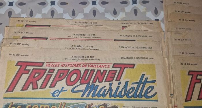 17x rare 1950 fripounet & marisette - inc. christmas eve issue #52