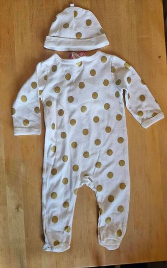 Soft Touch baby sleepsuit & hat