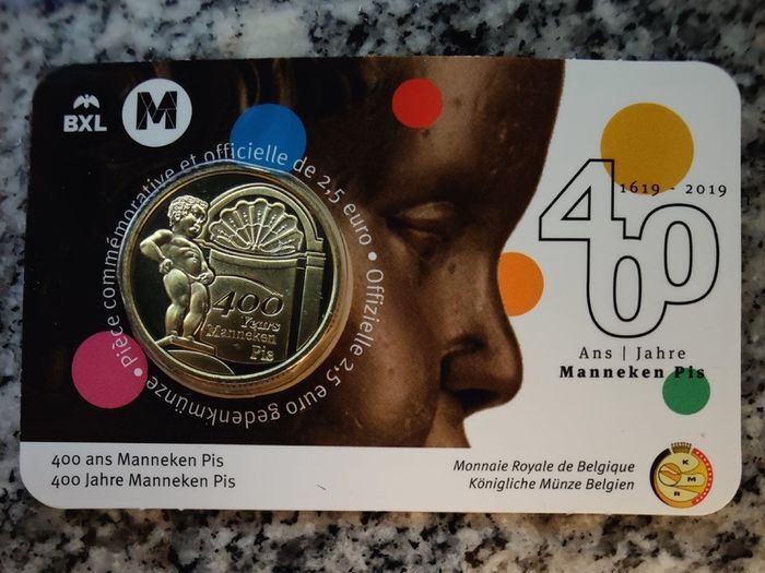 Belgium 2.5 Euro Brilliant Uncirculated Coin 2019 - 400 years Manneken Pis