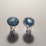 Blue and White glass cufflinks Image 2