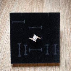 14K Solid Gold Ring, 585 Hallmarked, Cubic Zirconia, Size Q, 1.95g