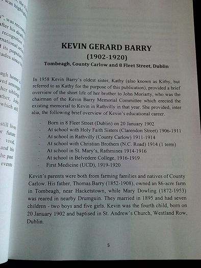What it said in the papers The execution of Kevin Barry Ireland Irish IRA