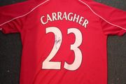 Signed Liverpool Jamie Carragher Treble winners Shirt