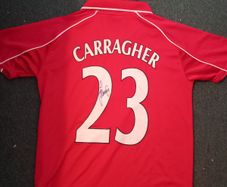 Signed Liverpool Jamie Carragher Treble winners Shirt
