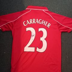 Signed Liverpool Jamie Carragher Treble winners Shirt