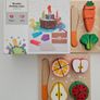 Wooden vegetables and cake Image 7