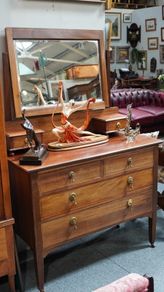 Edwardian Mahogany Dressing Table with Mirror - 1920s Classic