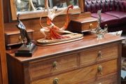 Edwardian Mahogany Dressing Table with Mirror - 1920s Classic
