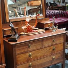 Edwardian Mahogany Dressing Table with Mirror - 1920s Classic