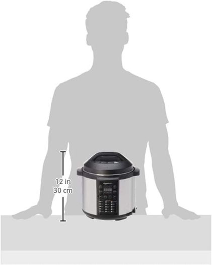 23 in 1 Multi-Purpose Electric Steamer, Pressure Cooker, 5.5 Litre, 1000 W, Brushed Stainless Steel, now with downloadable Free Recipe Book (UK plug)