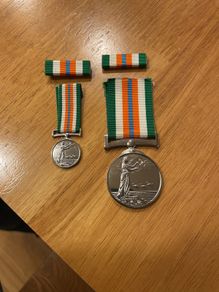 Irish Army First overseas visit medals
