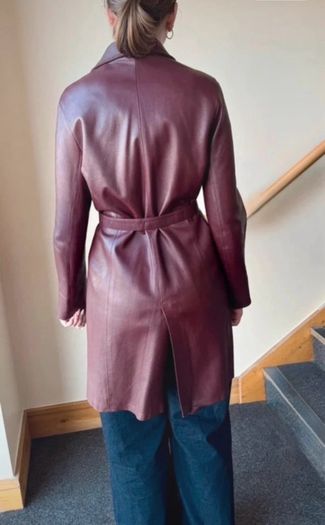 Vintage real leather trench coat from the late 90s - Size S/8