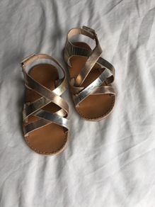 Rose gold, gold & silver sandals