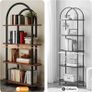 4-Tier Arched Bookshelf, Bookcase with Metal Frame and Wooden Shelves, 165.5cm Tall Floor Standing Book Shelf, Storage Shelves for Living Room, Study, Office, 80x30x165.5cm(Rustic Brown) Image 4