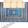 FREE EXPRESS SHIPPING Area Rugs Living Room Bedroom Kitchen Coloured Boho Rug Easy Care Medium Pile Large Rug Vintage Rug Blue Teal Rug (Blue 120x180 CM) Image 5