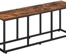 120 cm long bench for dining room, kitchen bench, industrial shoe bench, bed bench, entryway bench, for dining room, entrance area, bedroom, rustic brown and black