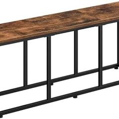 120 cm long bench for dining room, kitchen bench, industrial shoe bench, bed bench, entryway bench, for dining room, entrance area, bedroom, rustic brown and black