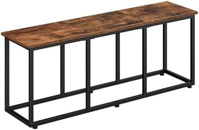 120 cm long bench for dining room, kitchen bench, industrial shoe bench, bed bench, entryway bench, for dining room, entrance area, bedroom, rustic brown and black