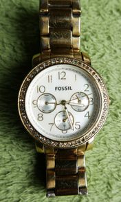 Fossil Womens Gold Color Watch ES-2968 battery -  works well