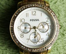 Fossil Womens Gold Color Watch ES-2968 battery -  works well