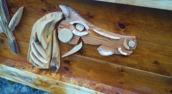 Rustic Driftwood Horsehead Woodart.
