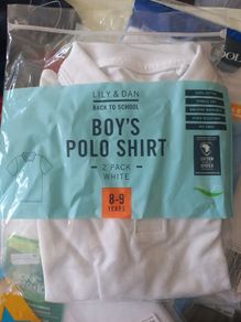 School polo shirt white : 8-9 yrs - NEW / UNUSED