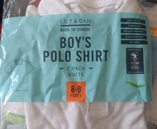 School polo shirt white : 8-9 yrs - NEW / UNUSED