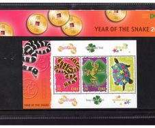 2001 Ireland year of the Snake Miniature Sheet Stamp Miniature Sheet Presentation Pack
