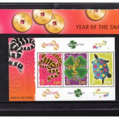 2001 Ireland year of the Snake Miniature Sheet Stamp Miniature Sheet Presentation Pack