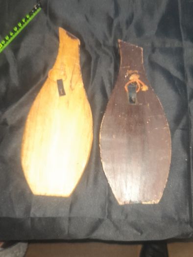 A Pair of Old Indian Rosewood Wall Hanging Plaques with Elephant and Floral Inlay