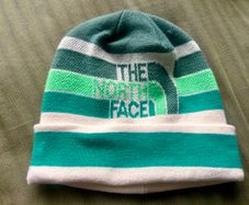 The North Face striped beanie hat