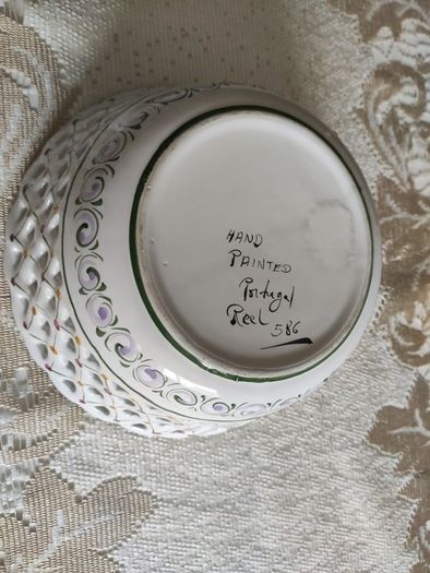 Vintage Hand-Painted Ceramic Fruit Bowl Made in Portugal