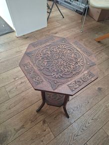 Carved Wooden Side Table