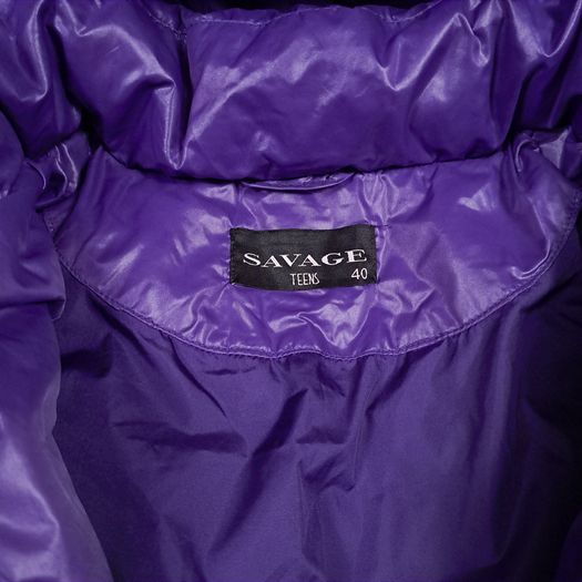 Savage Violet Purple Down Belted Puffer Coat Jacket 8-10UK/36-38EU