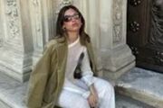 Reduced Fab Zara Light Khaki Green Velvet Coat