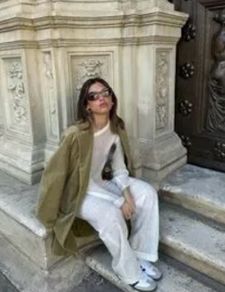 Reduced Fab Zara Light Khaki Green Velvet Coat