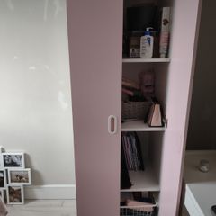 Ikea Children wardrobe with light pink fronts (house clearance)