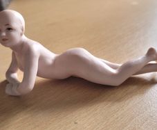 Vintage german bisque nude miniature lady