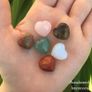 Variety of Crystal Heart Gemstones Rose Quartz, Tigers Eye, Opalite, Clear Quartz, Calcite, and more Image 2