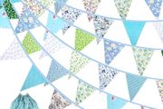 40ft Fabric Bunting, 42pcs Outdoor Bunting Banner,Floral Vintage Cotton Triangle Flag for Garden Birthday Party Outdoor Party Decoration (FREE POSTAGE)