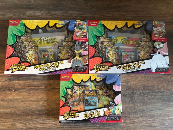 Pokemon Ascended Heroes Premium Poster collection and deluxe pin collection bundle