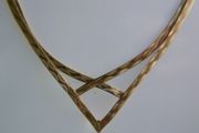 Vintage Solid 9ct Gold 375 Flat Herringbone Style Wishbone Necklet 2,08g