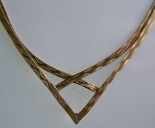Vintage Solid 9ct Gold 375 Flat Herringbone Style Wishbone Necklet 2,08g