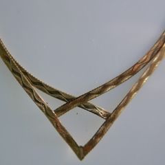 Vintage Solid 9ct Gold 375 Flat Herringbone Style Wishbone Necklet 2,08g
