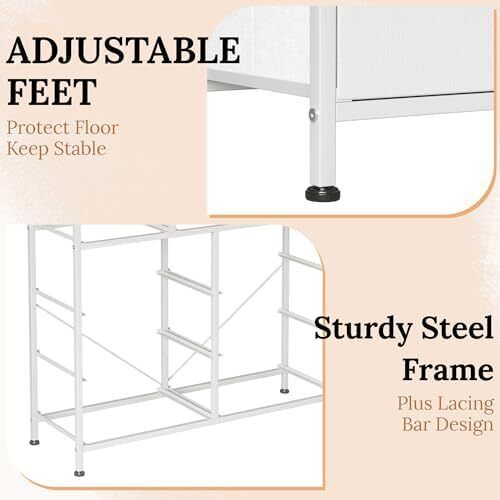 Chest of Drawers with 9 Drawers, Fabric Storage Dresser for Bedroom, Tall Drawer Organizer
